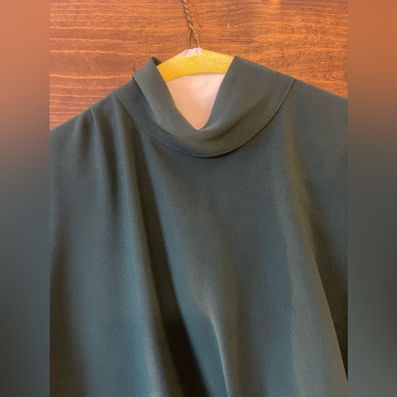 TopShop Origami Tuck Shirt Emerald Green Blouse Size 6 - Picture 10 of 10